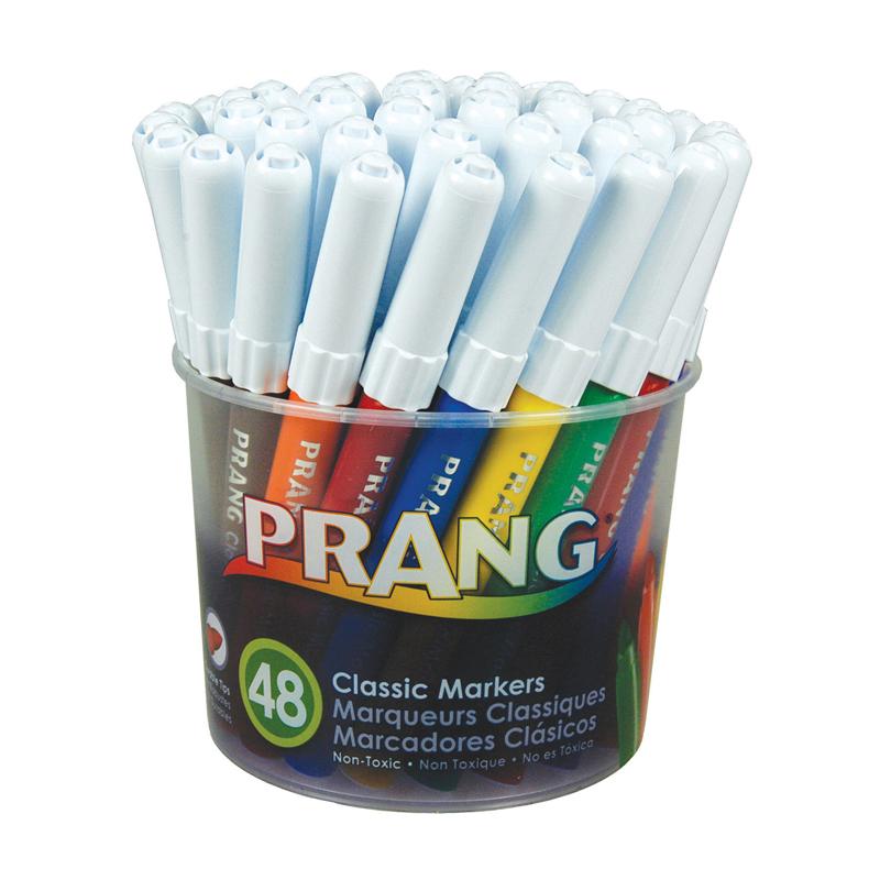 Prang Classic Bullet Tip Art Markers - Bullet Marker Point Style - Assorted - 48 / Set