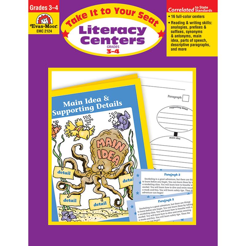 Take It to Your Seat Literacy Centers Book, Grades 3-4