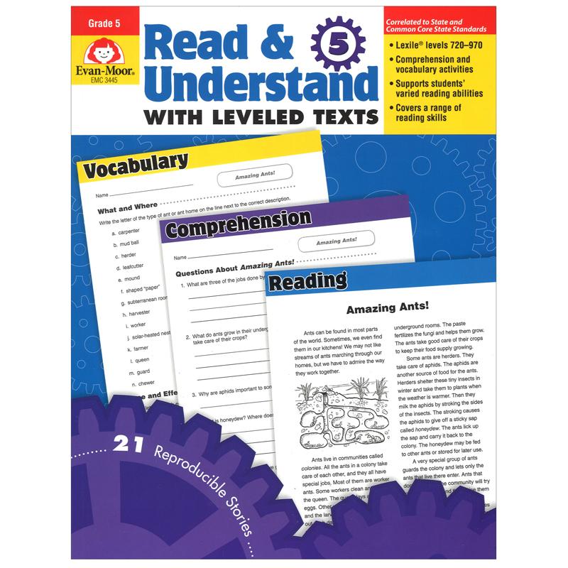 Read and Understand with Leveled Text Book, Grade 5