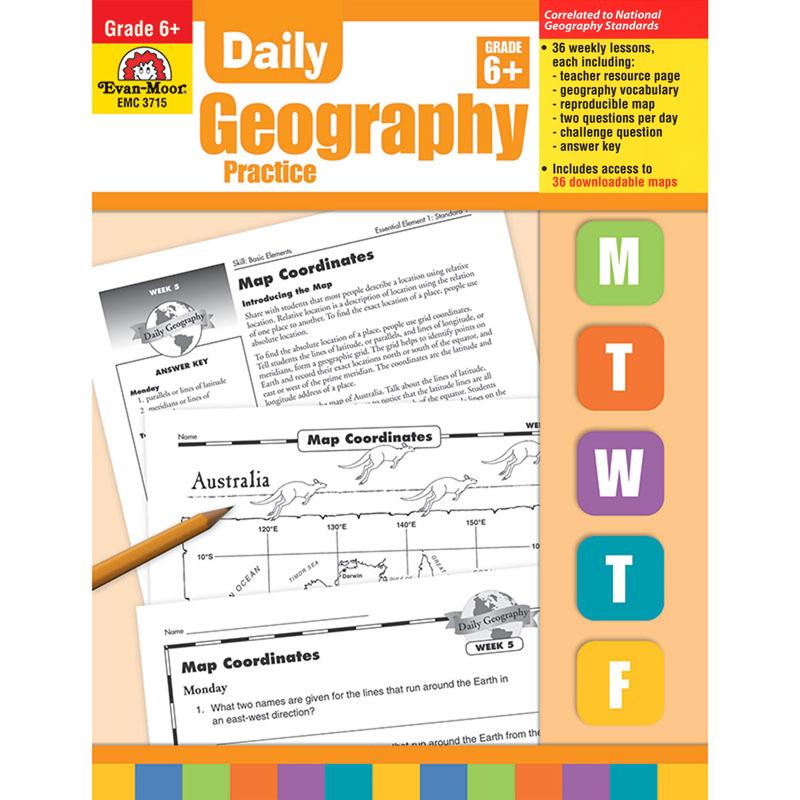 Daily Geography Practice Book, Grade 6+