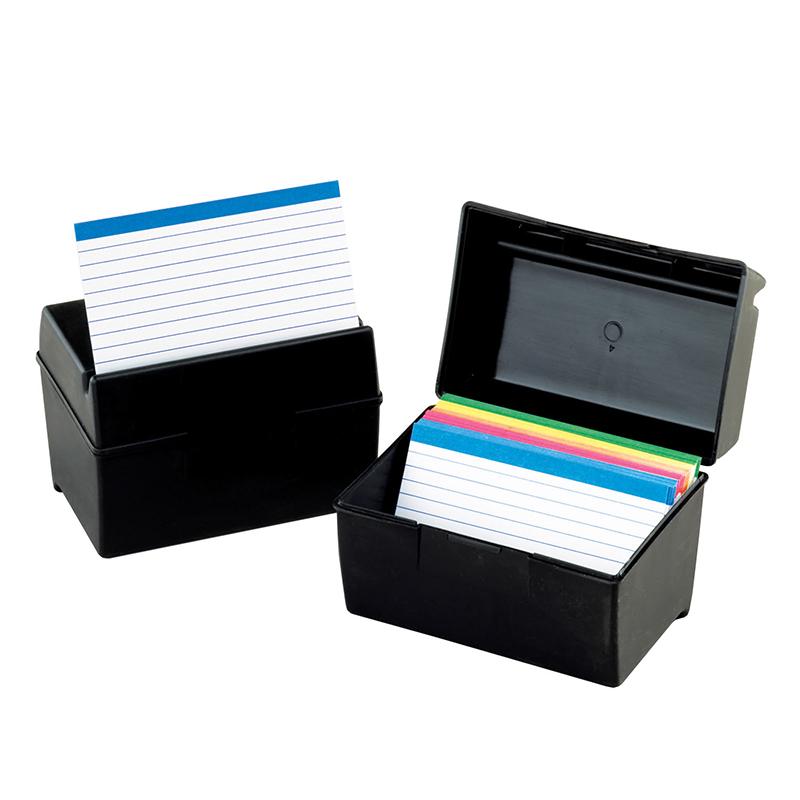 Oxford® Plastic Index Card Box, 3