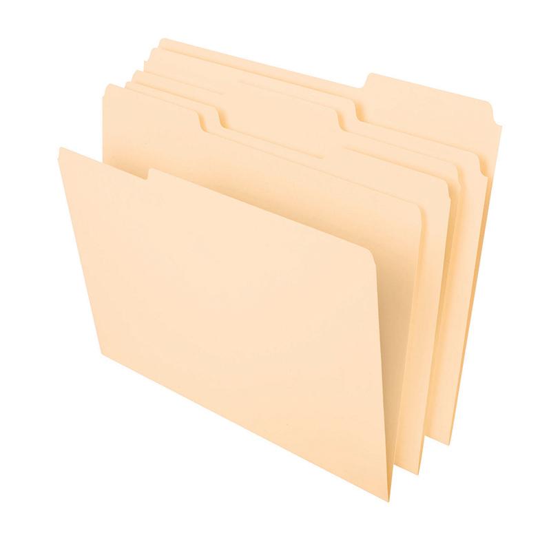Pendaflex® Essentials™ Manila File Folders, Letter, 1/3 Cut Tab, Box of 100