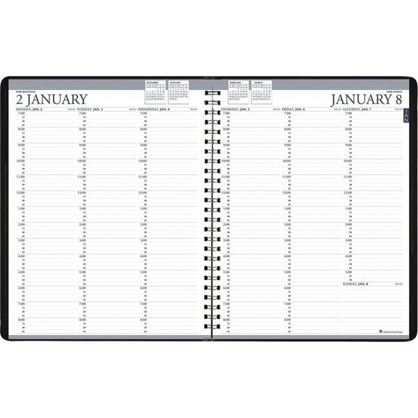 House of Doolittle House of Doolittle Professional 2-year Weekly Planner - Professional - Weekly - 2 Year - January till December - 7:00 AM to 8:45 PM - 1 Week Double Page Layout - Black - Simulated L
