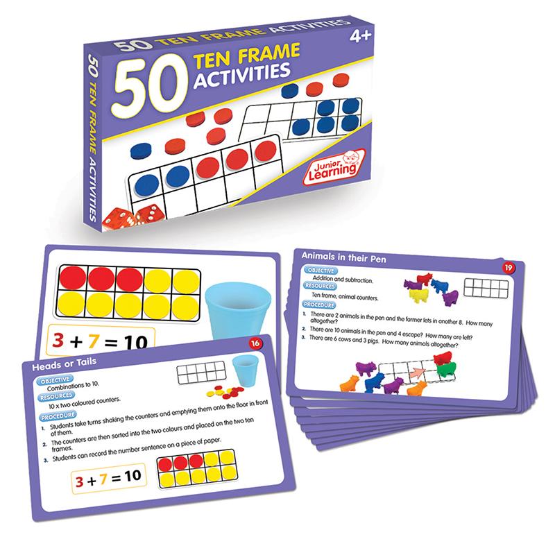 Junior Learning Ten Frame Bingo Addition and Matching Game