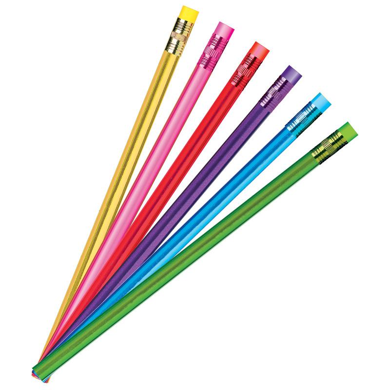 Metallic Glow Pencils, Assorted Colors, 12 Count