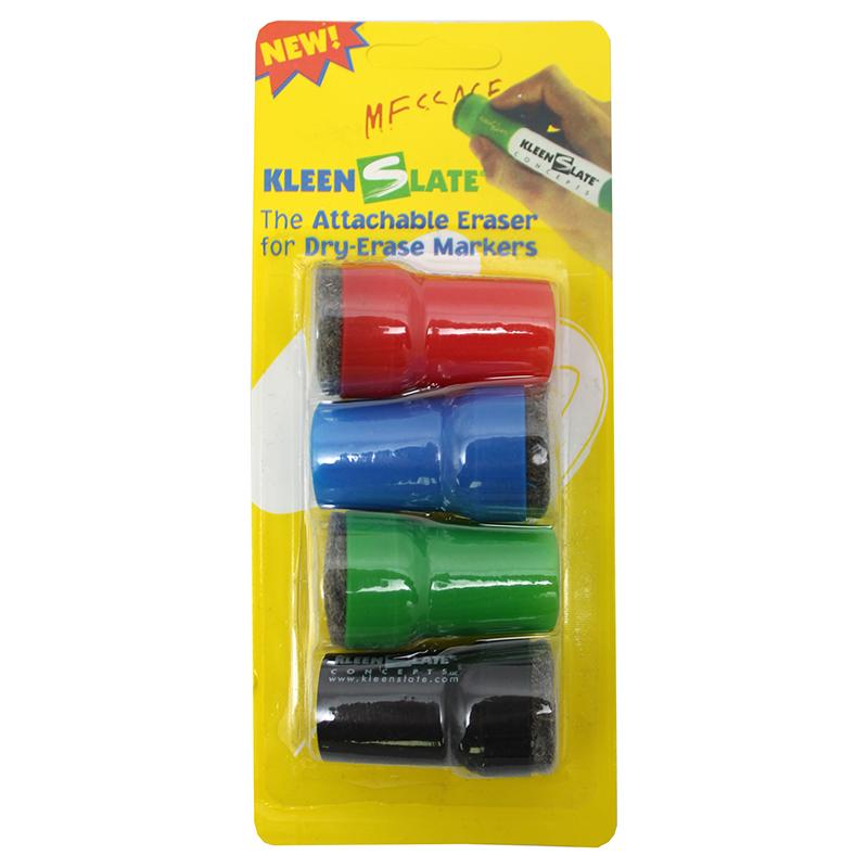 Large Barrel Attachable Eraser Caps for Dry Erase Markers, Pack of 4