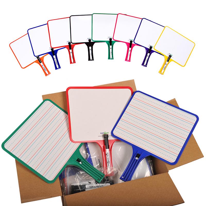  Rectangular Dry Erase Whiteboards With Markers, Blank/Lined Double- Sided, Assorted, Pack Of 24