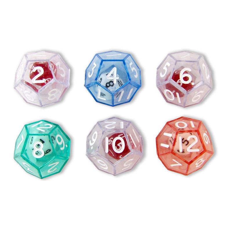  12- Sided Double Dice, Set Of 6
