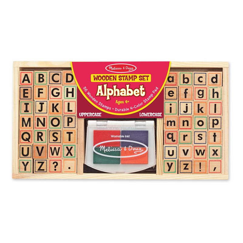 Alphabet Stamp Set, Set of 56 Letters and Stamp Pad