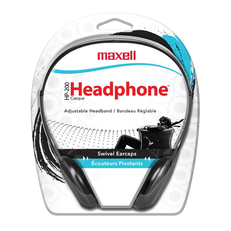  Maxell Lightweight Stereo Headphones - Stereo - Silver, Black - Mini- Phone - Wired - 32 Ohm - 20 Hz 20 Khz - Nickel Plated Connector - Over- The- Head - Binaural - Open - 4 Ft Cable