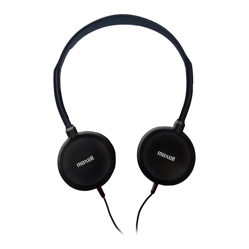 Maxell HP-100 Lightweight Stereo Headphone - Stereo - Black - Mini-phone - Wired - 20 Hz 20 kHz - Nickel Plated Connector - Over-the-head - Binaural - Supra-aural - 4 ft Cable