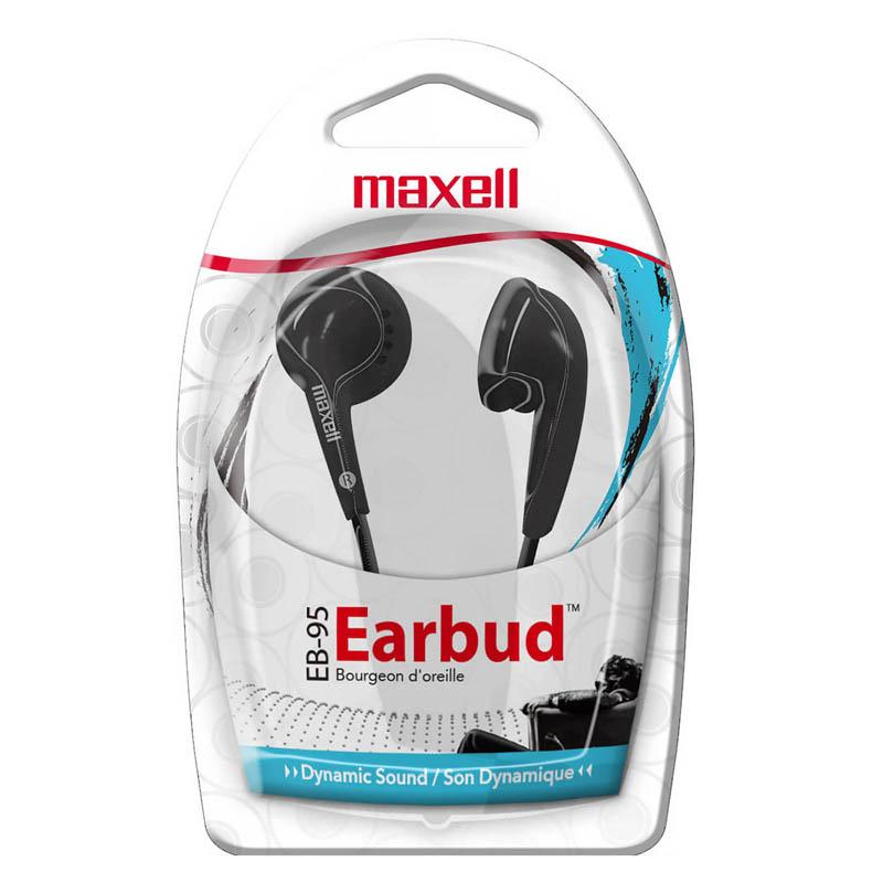  Maxell Eb- 95 Stereo Earphone - Stereo - Black - Mini- Phone - Wired - 32 Ohm - 20 Hz 23 Khz - Silver Plated Connector - Earbud - Binaural - Outer- Ear