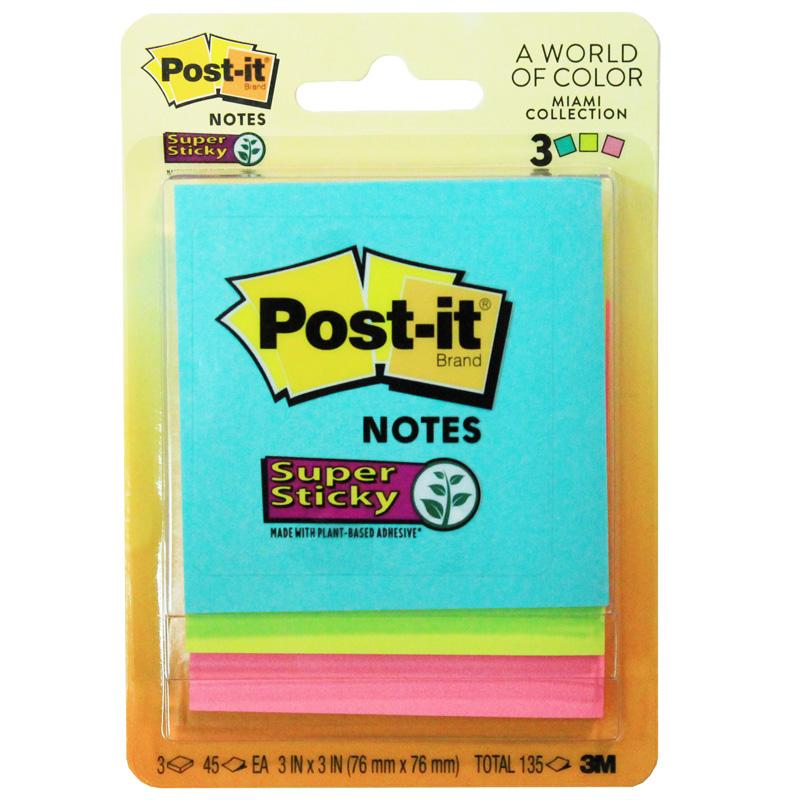  Post- It ® Super Sticky Note Pads - 3/Pack