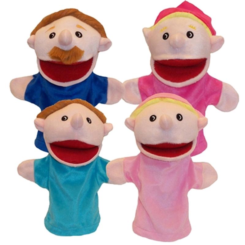 Caucasian Family Puppet Set
