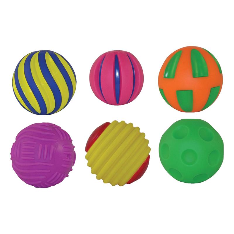  Tactile Squeak Balls, 6 Per Pack