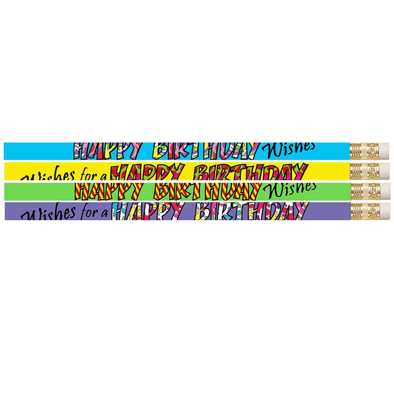 Happy Birthday Wishes Pencil, Pack of 12