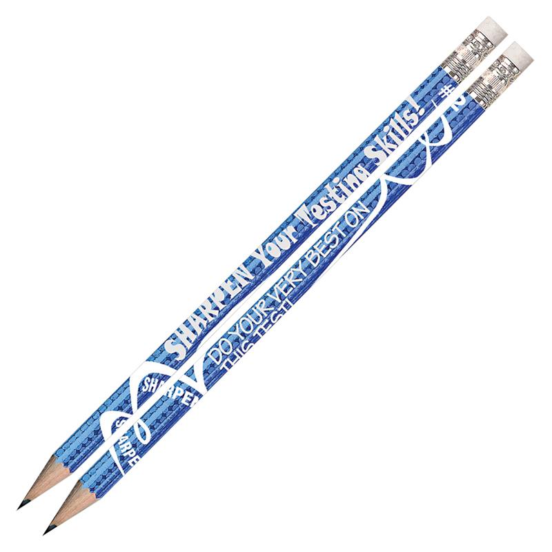 Sharpen Your Testing Skills Motivational Pencils, 12/pkg