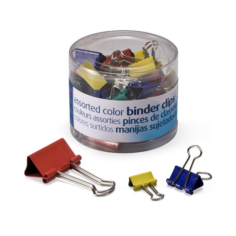 Oic Assorted Color Binder Clips - Medium - 1/Pack - Assorted