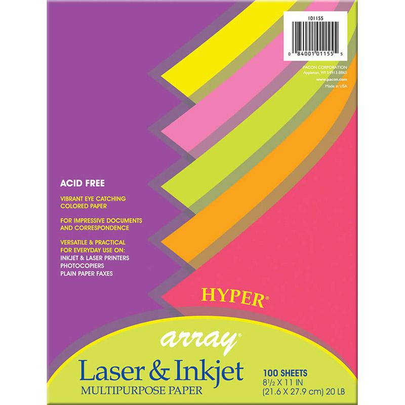 Hyper Multi-Purpose Paper, 5 Assorted Colors, 20 lb., 8-1/2