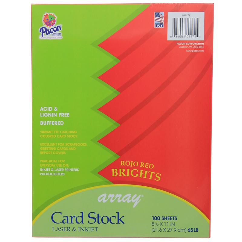  Card Stock, Rojo Red, 8- 1/2 