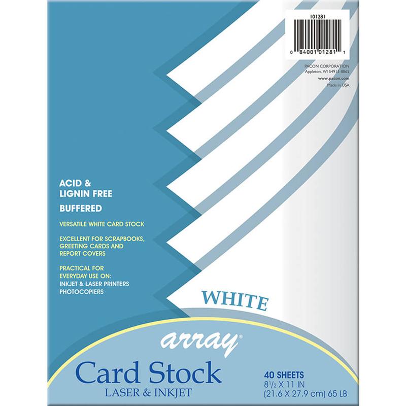  Card Stock, White, 8- 1/2 