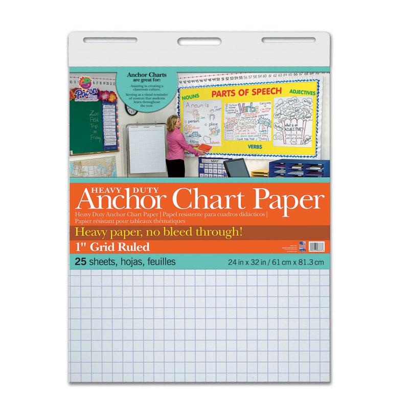 Pacon Heavy Duty Anchor Chart Paper - 25 Sheets - Grid Ruled - 1