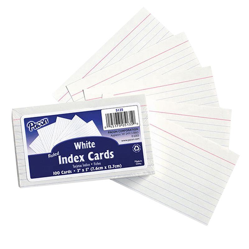 Pacon Ruled Index Cards - Front Ruling Surface - Ruled - 0.25