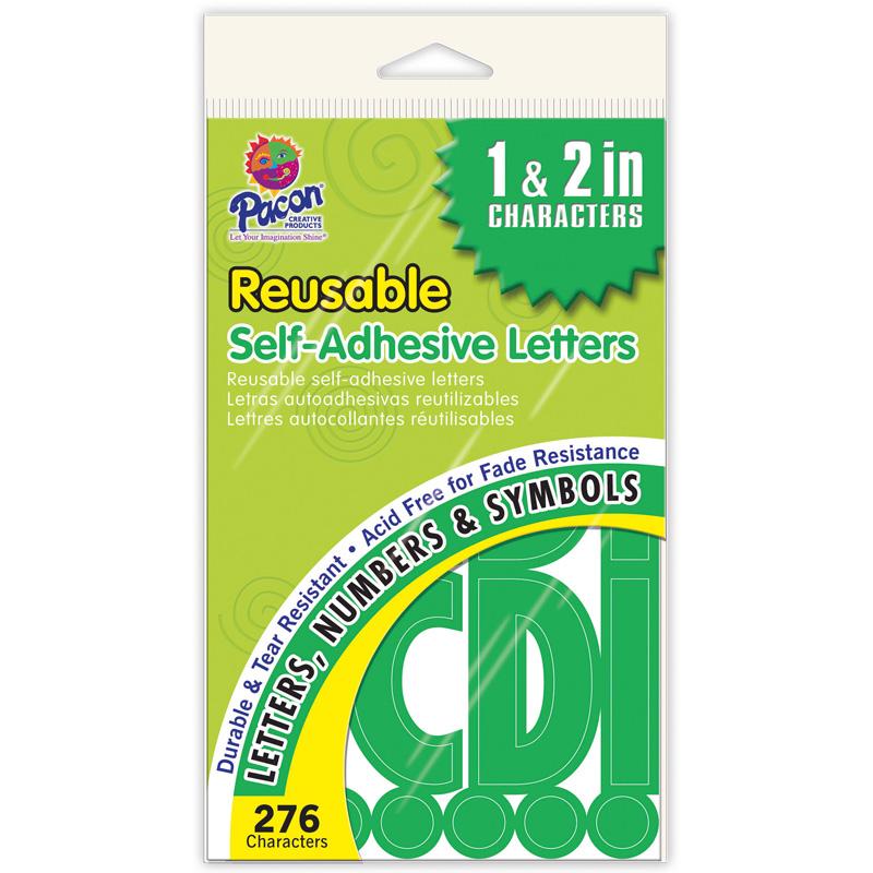 Reusable Self-Adhesive Letters - (Uppercase Letters, Punctuation Marks, Number) Shape - Letter Height: 1