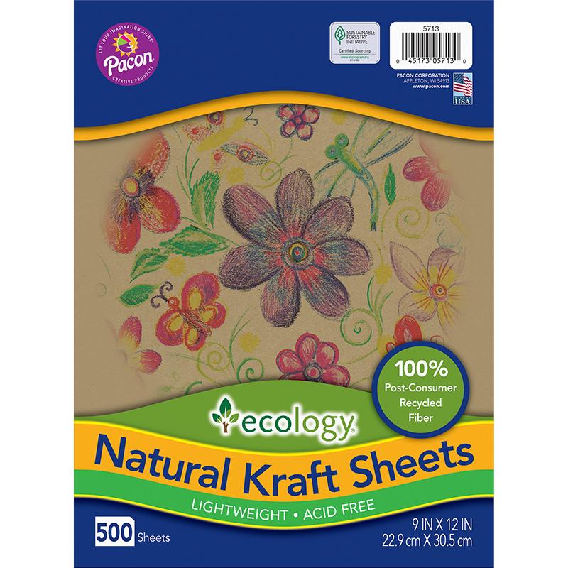 Ecology Natural Kraft Sheets - Drawing, Project, Art, Craft Project, Decoration - 500 Piece(s) - 2.10