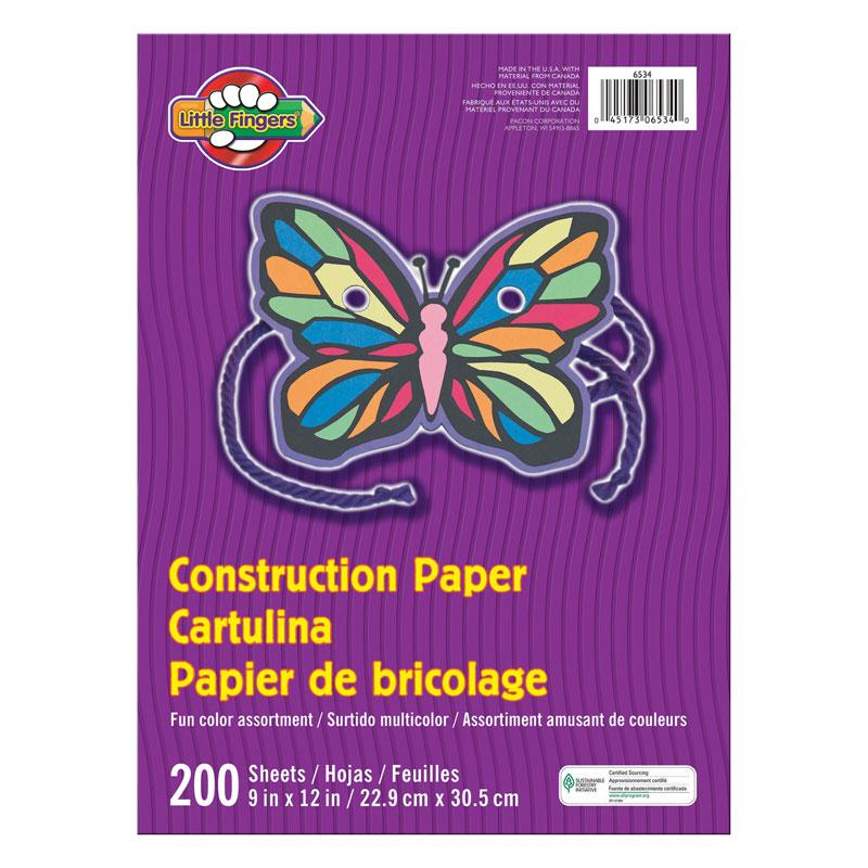 Little Fingers® Construction Paper, Assorted Colors, 9