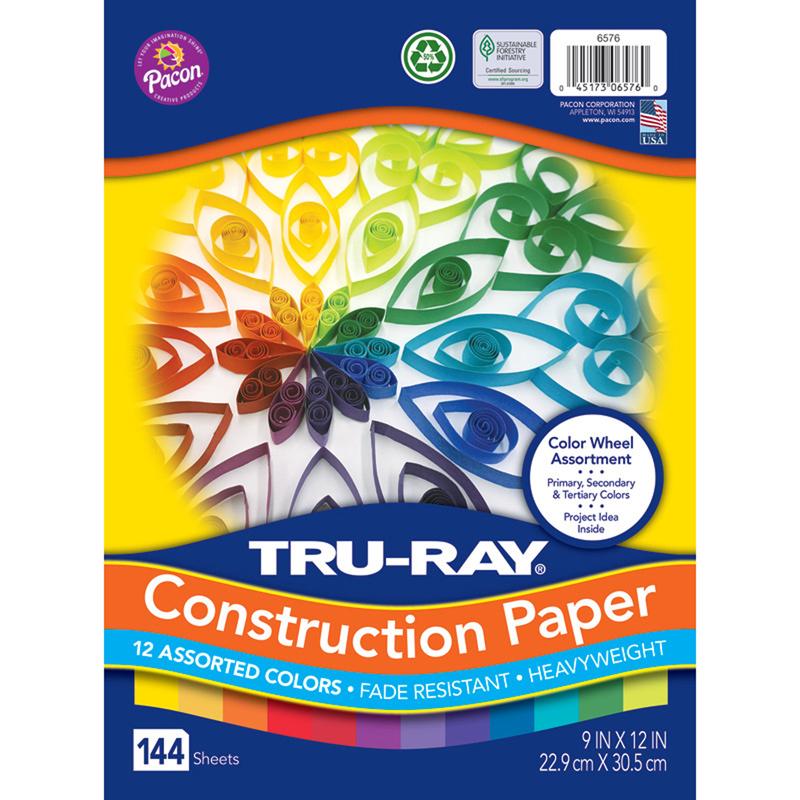 Tru-Ray Color Wheel Construction Paper - Project - 144 Piece(s) - 12