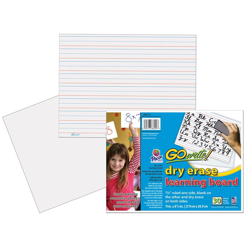  Gowrite!® Dry Erase Learning Board - Dry- Erase, Two- Sided, 3/4 