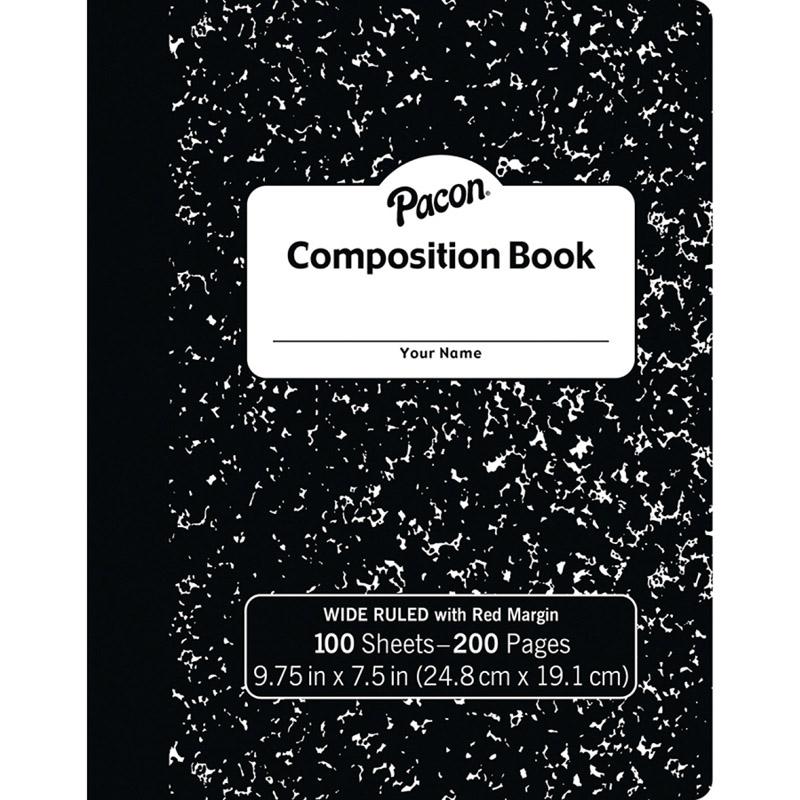 Pacon Composition Book - 100 Sheets - 200 Pages - Wide Ruled - 0.38