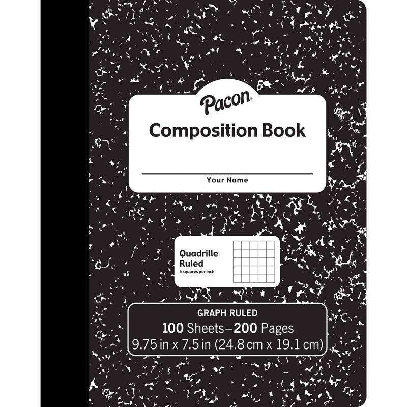  Pacon Composition Book - 100 Sheets - 200 Pages - Quad Ruled - 0.20 
