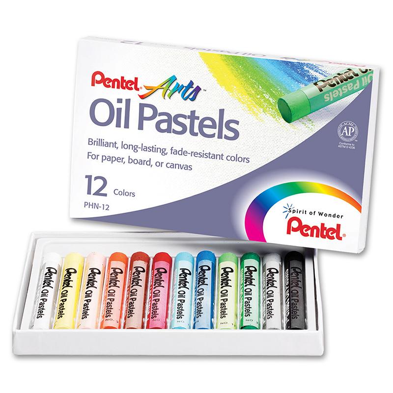  Pentel Arts Oil Pastels - Assorted - 12/Set