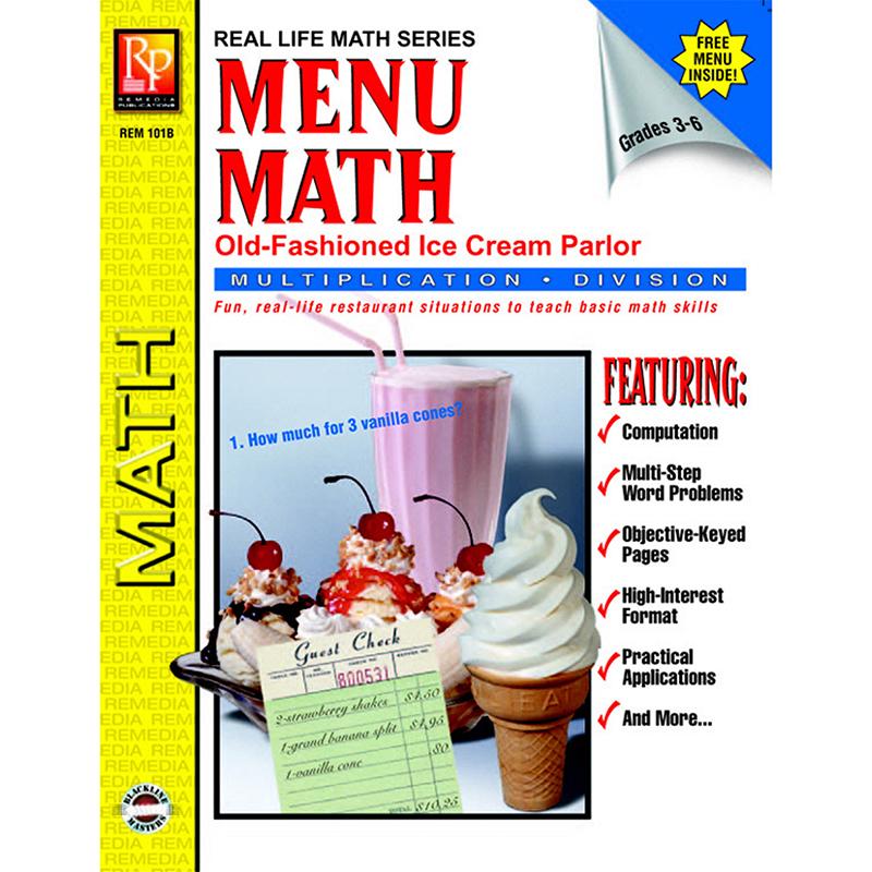 Menu Math: Old-Fashioned Ice Cream Parlor Book, Multiplication & Division