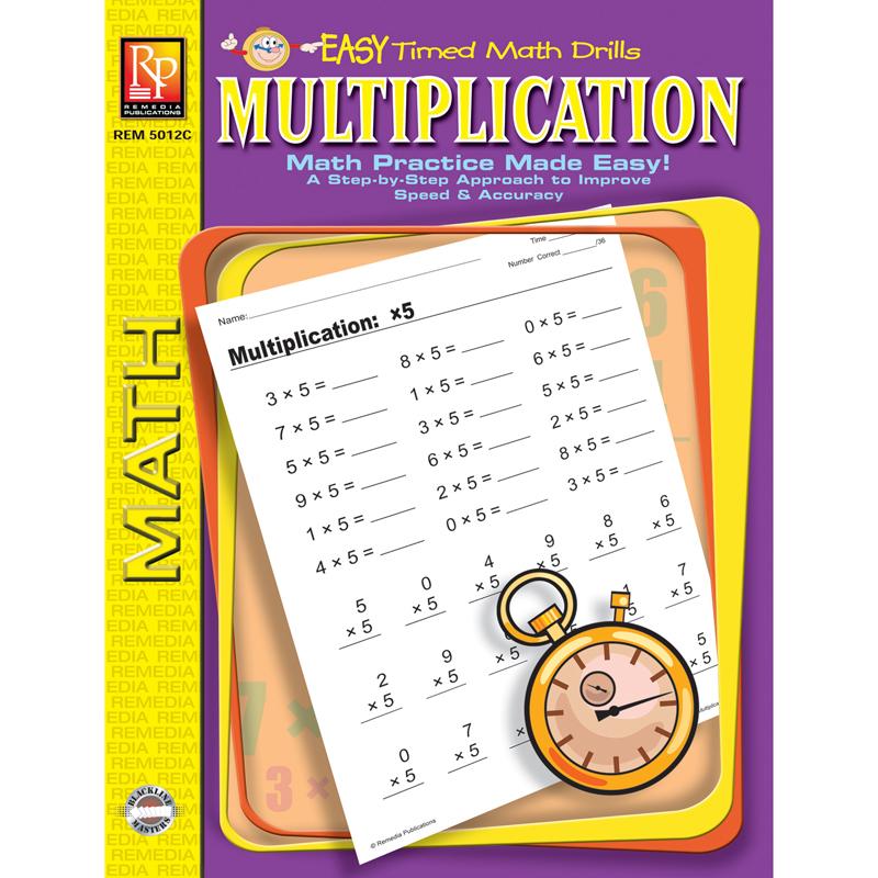 Multiplication Easy Timed Math Drills Book