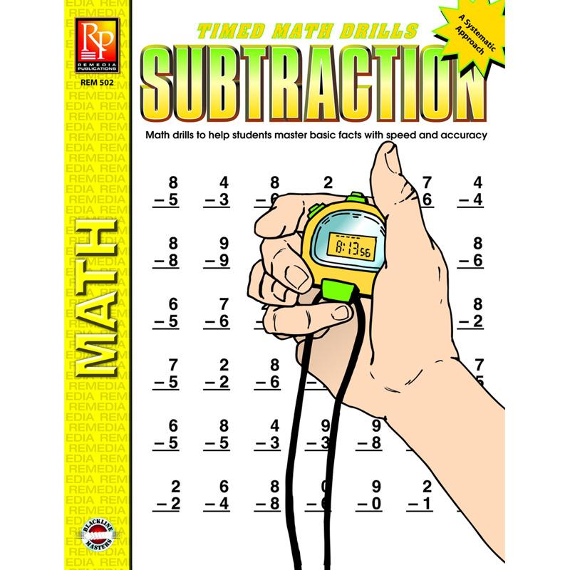 Subtraction Timed Math Drills Book