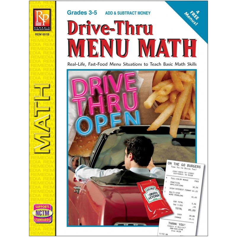  Drive- Thru Menu Math : Add & Subtract Money