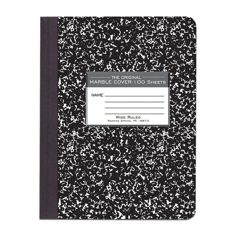 Roaring Spring Wide-ruled Composition Book - 100 Sheets - Sewn/Tapebound - Ruled Red Margin - 15 lb Basis Weight - 7 1/2