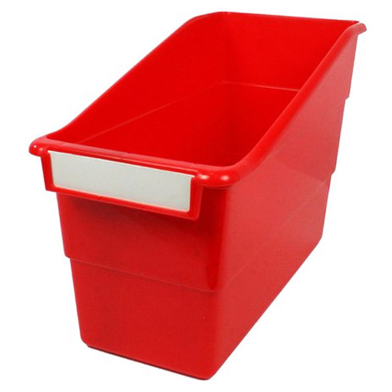 Shelf File with Label Holder, Standard, Red
