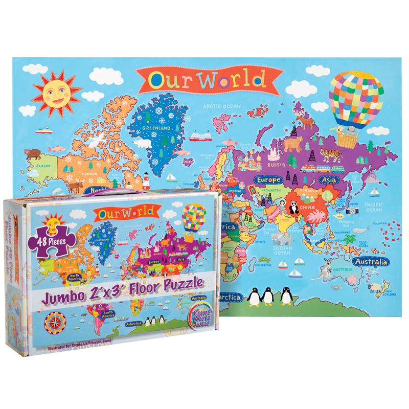 World Floor Puzzle for Kids, 24