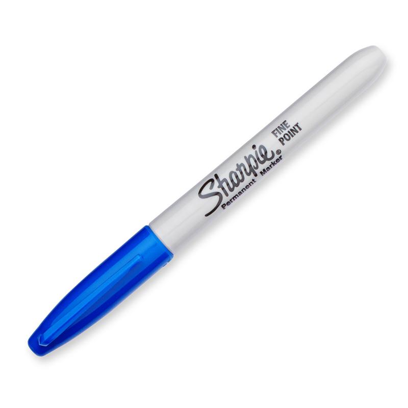 Sharpie Fine Point Permanent Marker - Fine Marker Point - 1 mm Marker Point Size - Blue - 12 / Pack