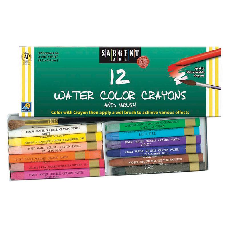Watercolor Crayons, 12 count & brush