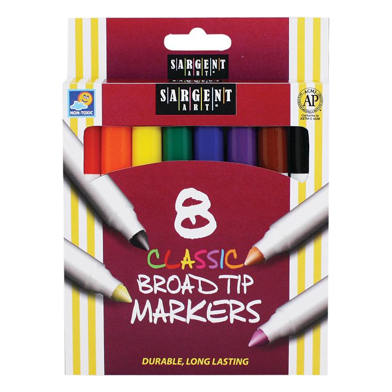 Sargent Art® Classic Markers, Broad Tip, 8 colors