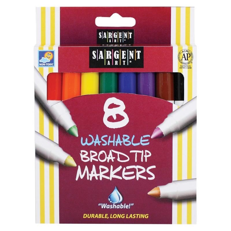 Washable Markers, Broad Tip, 8 Colors