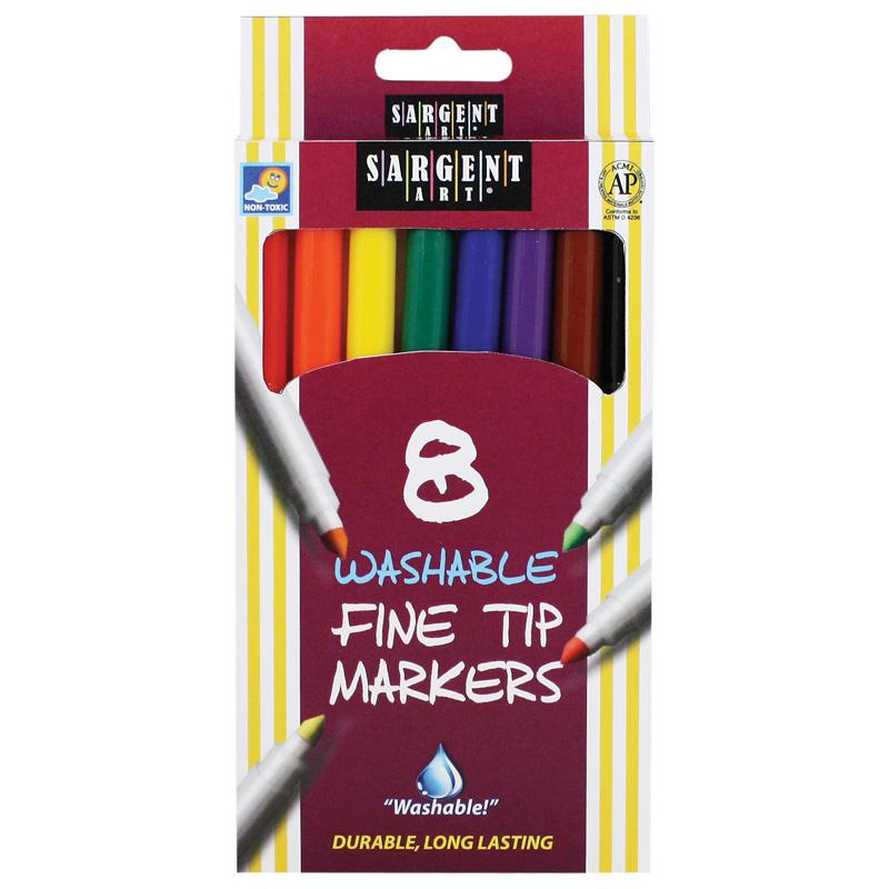 Washable Felt Super Tip Markers, Fine Tip, 8 Colors