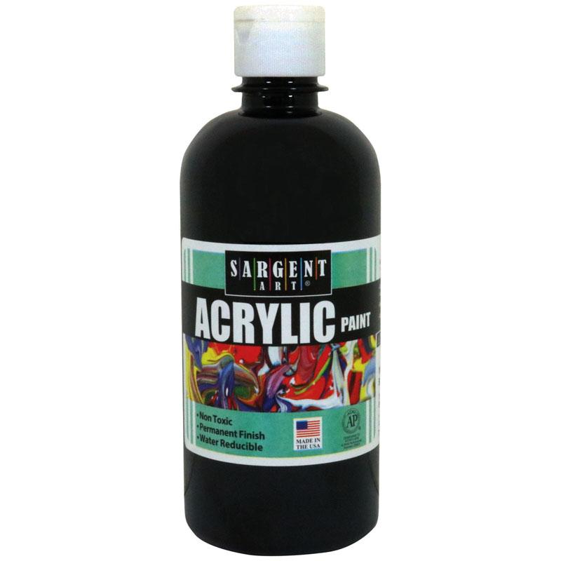 Acrylic Paint, Squeeze Bottle, 16 oz., Ivory Black