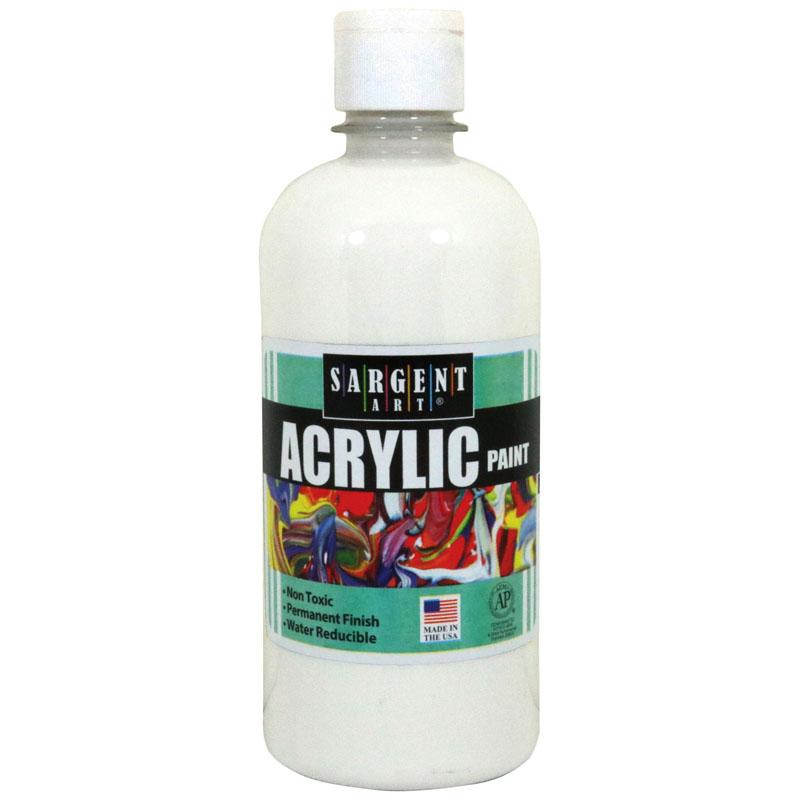  Acrylic Paint, Squeeze Bottle, 16 Oz., White