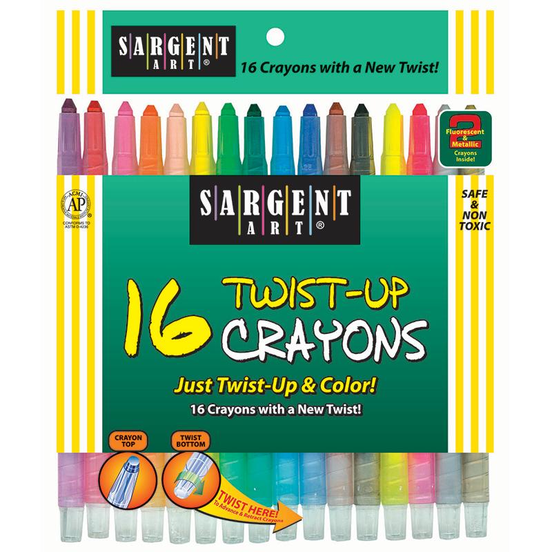  Twist- Up Crayons, 16 Colors